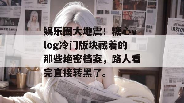 娱乐圈大地震！糖心vlog冷门版块藏着的那些绝密档案，路人看完直接转黑了。